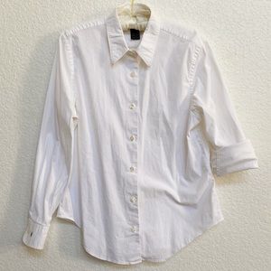 Lauren by Ralph Lauren White Button Down Shirt